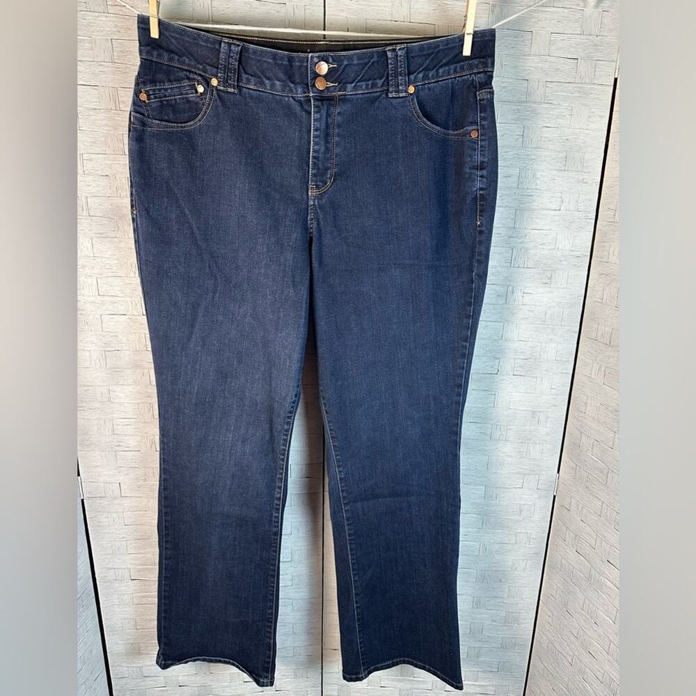 Lane Bryant Womens Jean straight leg Tummy technology dark wash mid rise Plus Sz